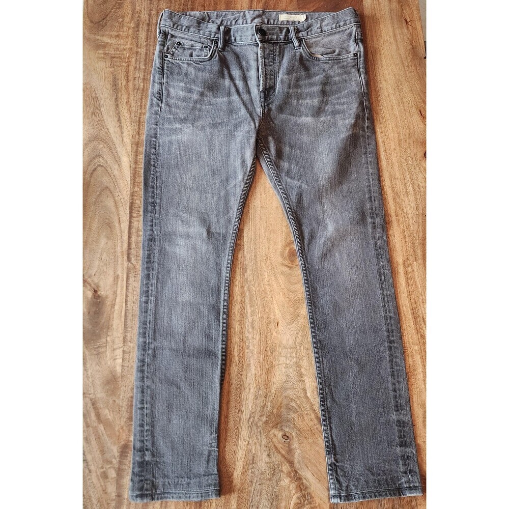 AllSaints Morar Cigarette Jeans Mens 33x28 Gray Medium Wash Slim Denim